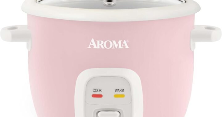 AROMA® Mini Rice Cooker, 2-Cup (Uncooked) / 4-Cup (Cooked), Grain Cooker, Soup Maker, Oatmeal Cooker, Auto Keep Warm, 1 Qt, Pink, ARC-302NGP