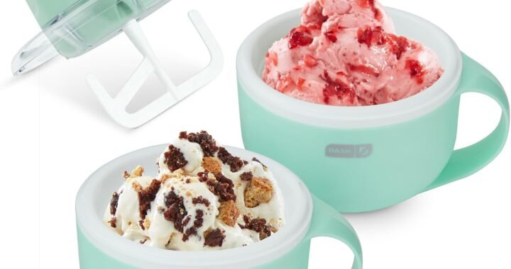 Dash My Mug Ice Cream Maker 2 Pack Bundle, Half-Pint Freezer Mugs, Aqua