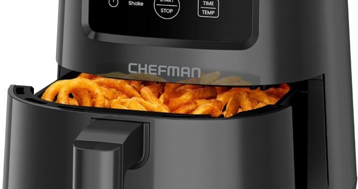 CHEFMAN 2 Qt Mini Air Fryer – Digital Space-Saving Compact Air Fryer with Nonstick and Dishwasher Safe Basket, Quick & Easy Meals in Minutes, Features Digital Timer and Shake Reminder – Black