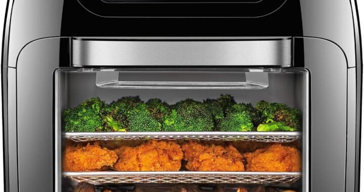 CHEFMAN Multifunctional Digital Air Fryer+ Rotisserie, Dehydrator, Convection Oven, 17 Touch Screen Presets Fry, Roast, Dehydrate, Bake, XL 10L Family Size, Auto Shutoff, Large Easy-View Window, Black